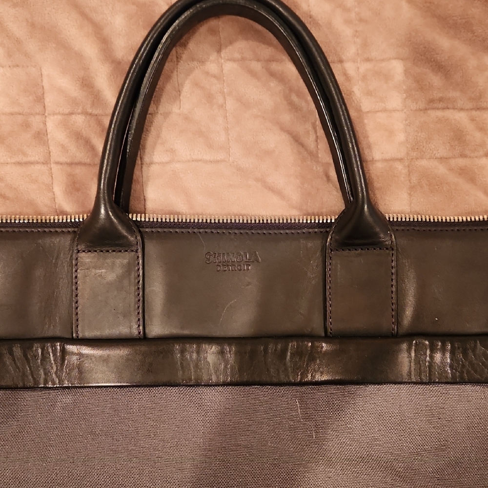 Shinola Black and Gray Women's Bag